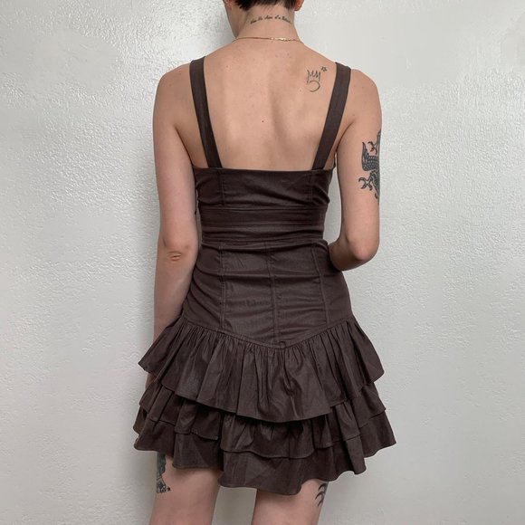 Miss Minuet Brown Steampunk Bustle Dress Size S - Picture 2 of 3